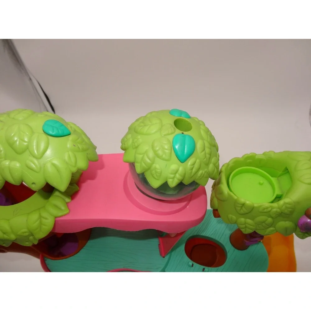 Littlest Pet Shop Treehouse Playset 2007 Hasbro Brown Pink Green Slide